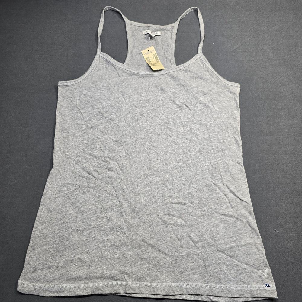 American Eagle Gray Racerback Tank Top NEW Womens Size XL Y2K 2009 Classic Shirt